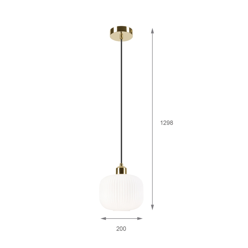 Lustra ar auklu HARMA 1xE27/15W/230V d. 20 cm balta/zelta
