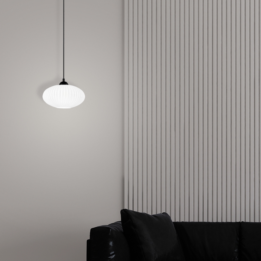 Lustra ar auklu HARMA 1xE27/15W/230V d. 25 cm balta/melna