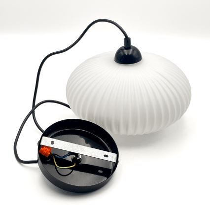 Lustra ar auklu HARMA 1xE27/15W/230V d. 25 cm balta/melna