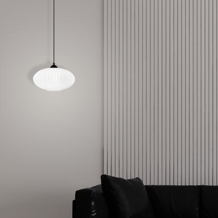 Lustra ar auklu HARMA 1xE27/15W/230V d. 30 cm balta/melna