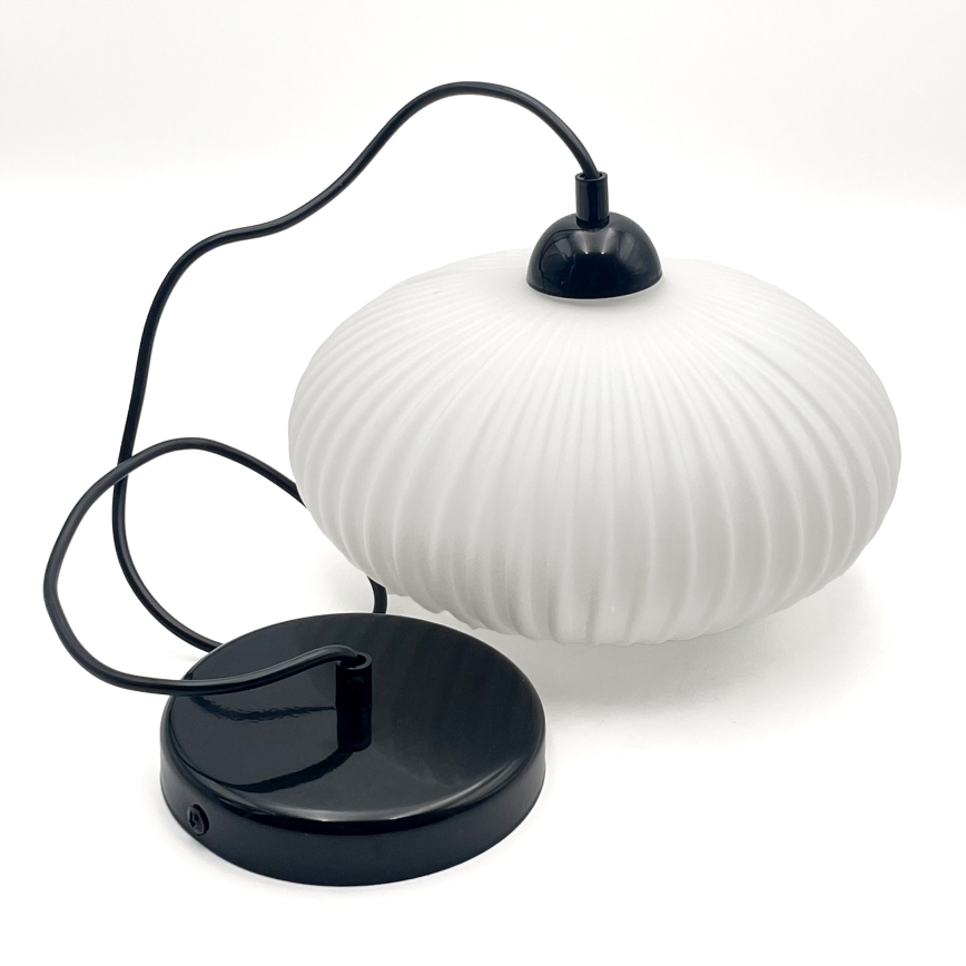 Lustra ar auklu HARMA 1xE27/15W/230V d. 30 cm balta/melna