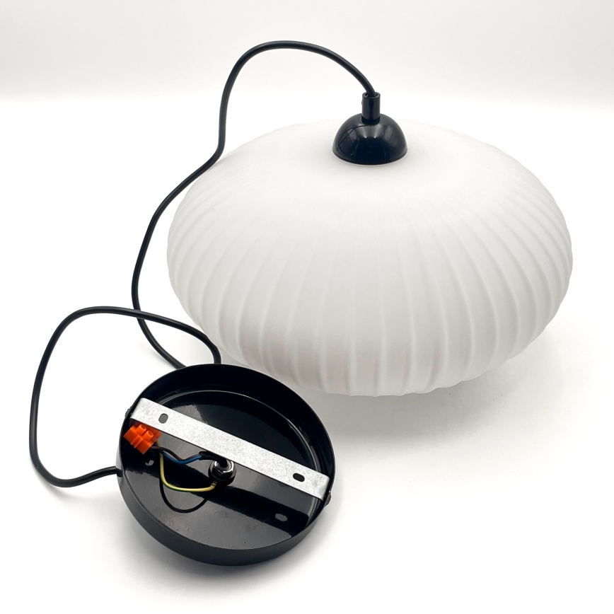 Lustra ar auklu HARMA 1xE27/15W/230V d. 30 cm balta/melna