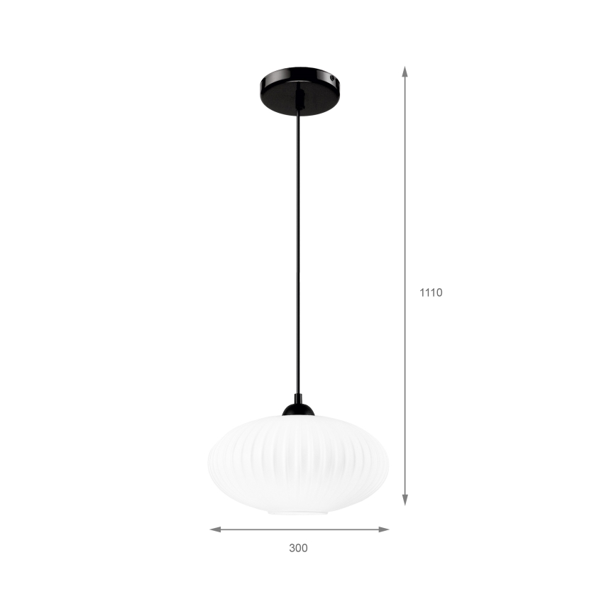 Lustra ar auklu HARMA 1xE27/15W/230V d. 30 cm balta/melna