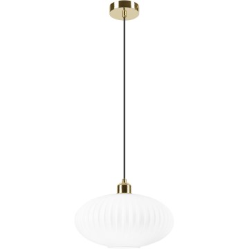 Lustra ar auklu HARMA 1xE27/15W/230V d. 30 cm balta/zelta