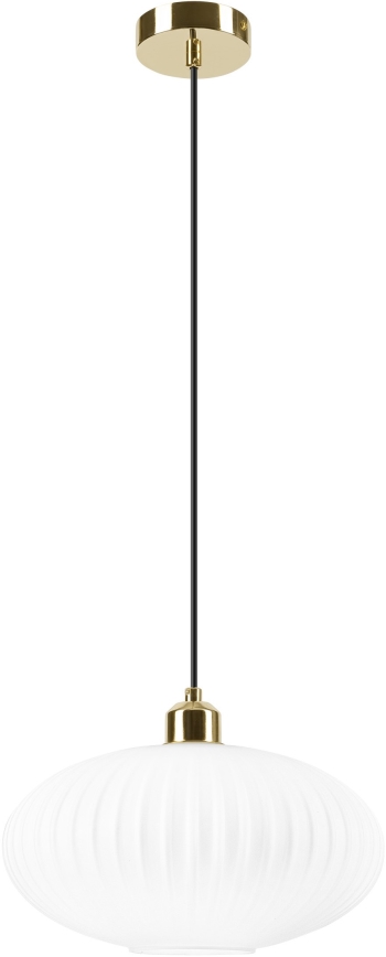 Lustra ar auklu HARMA 1xE27/15W/230V d. 30 cm balta/zelta
