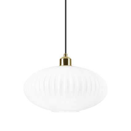 Lustra ar auklu HARMA 1xE27/15W/230V d. 30 cm balta/zelta