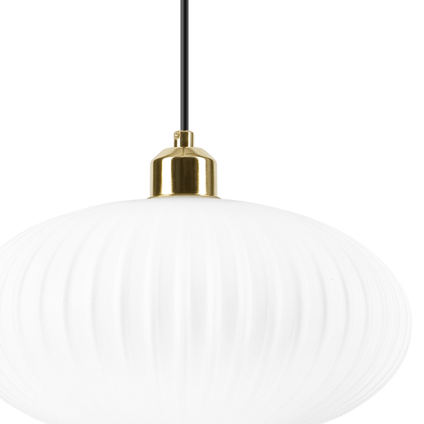 Lustra ar auklu HARMA 1xE27/15W/230V d. 30 cm balta/zelta
