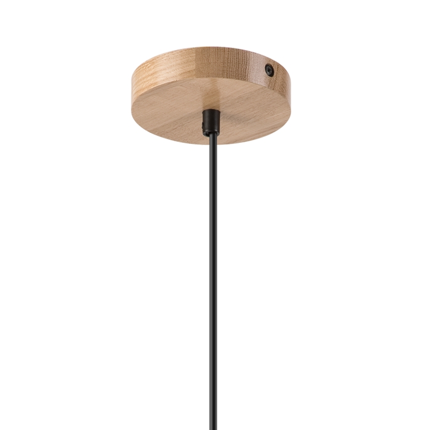Lustra ar auklu HARMONY 1xE27/15W/230V d. 14 cm balta/ozols