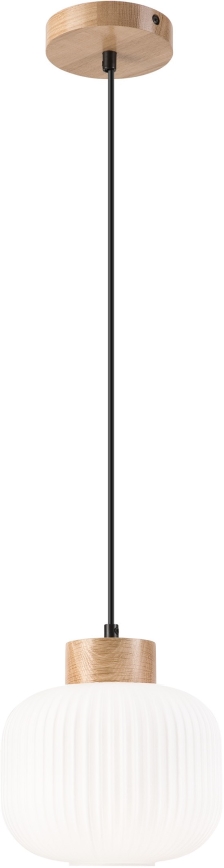 Lustra ar auklu HARMONY 1xE27/15W/230V d. 20 cm balta/ozols