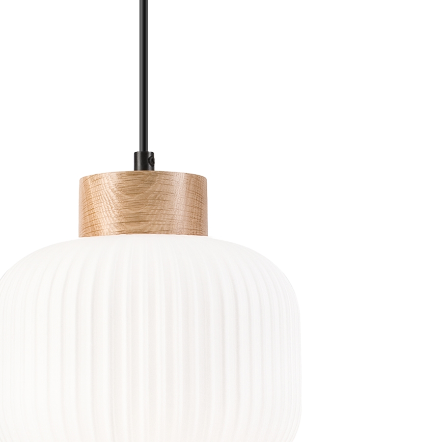 Lustra ar auklu HARMONY 1xE27/15W/230V d. 20 cm balta/ozols