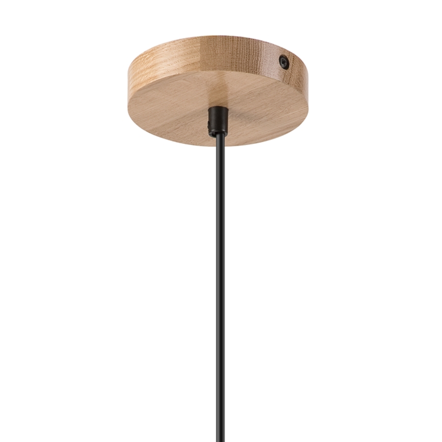 Lustra ar auklu HARMONY 1xE27/15W/230V d. 20 cm balta/ozols