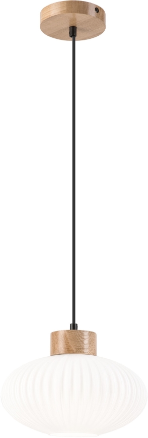 Lustra ar auklu HARMONY 1xE27/15W/230V d. 25 cm balta/ozols
