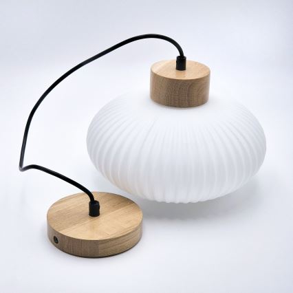 Lustra ar auklu HARMONY 1xE27/15W/230V d. 25 cm balta/ozols