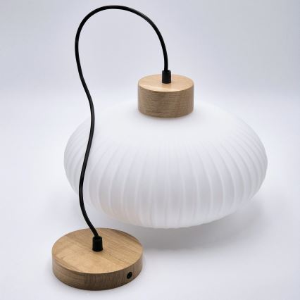Lustra ar auklu HARMONY 1xE27/15W/230V d. 30 cm balta/ozols