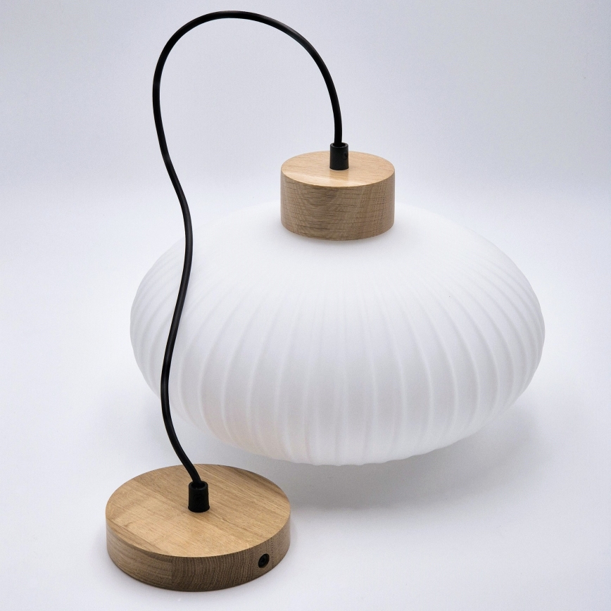 Lustra ar auklu HARMONY 1xE27/15W/230V d. 30 cm balta/ozols