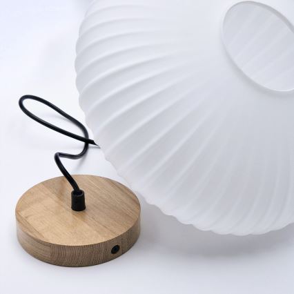 Lustra ar auklu HARMONY 1xE27/15W/230V d. 30 cm balta/ozols