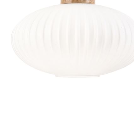 Lustra ar auklu HARMONY 1xE27/15W/230V d. 30 cm balta/ozols