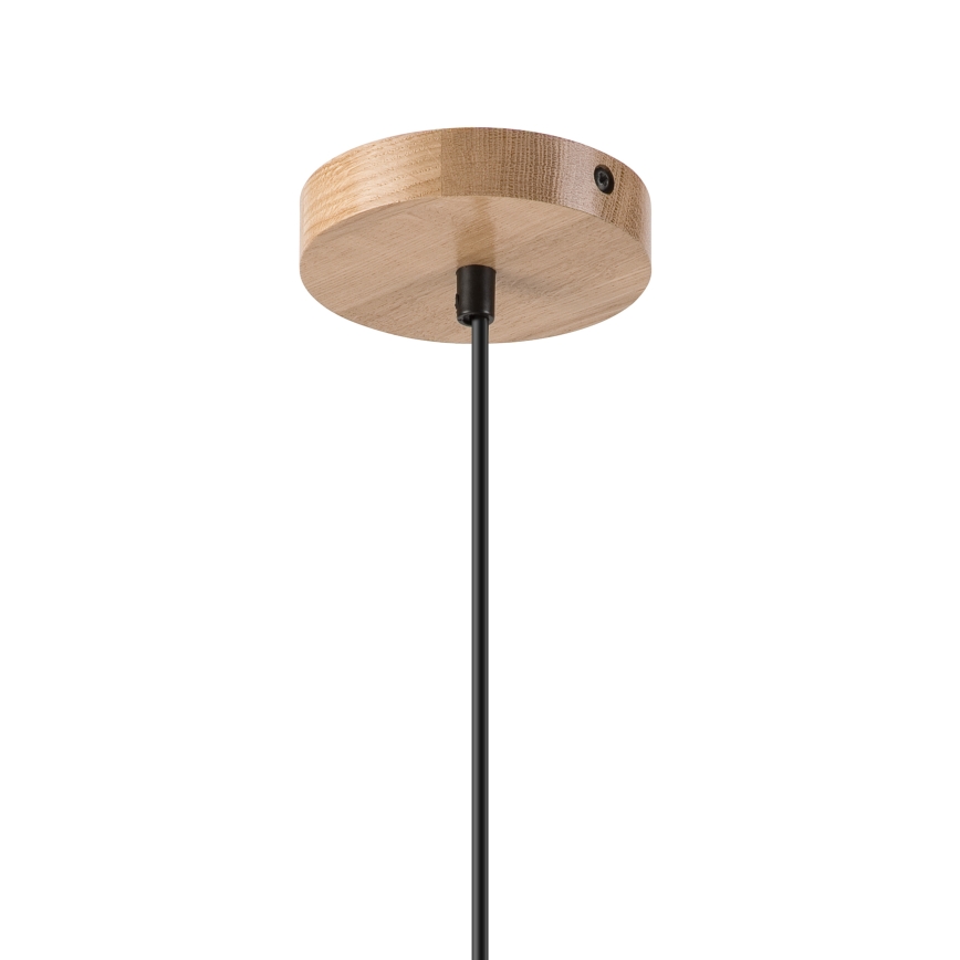 Lustra ar auklu HARMONY 1xE27/15W/230V d. 30 cm balta/ozols