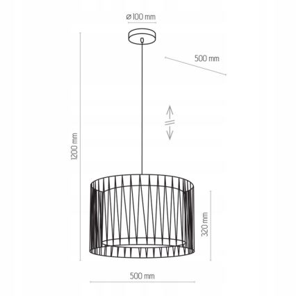 Lustra ar auklu HARMONY BLACK 3xE27/60W/230V