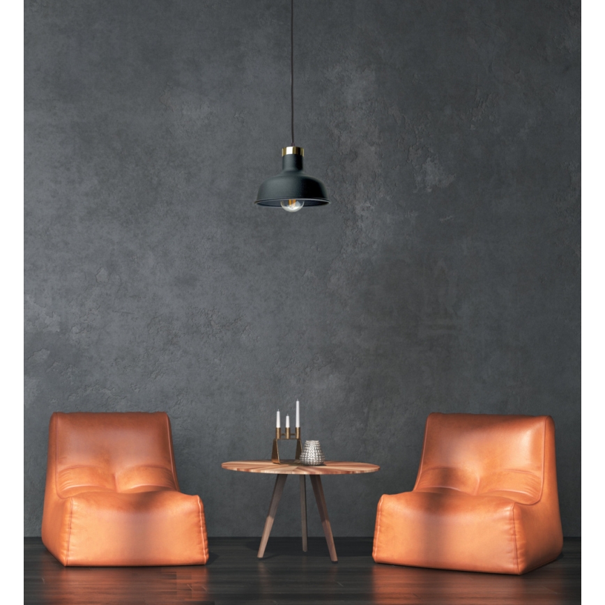 Lustra ar auklu HEBE 1xE27/60W/230V melna