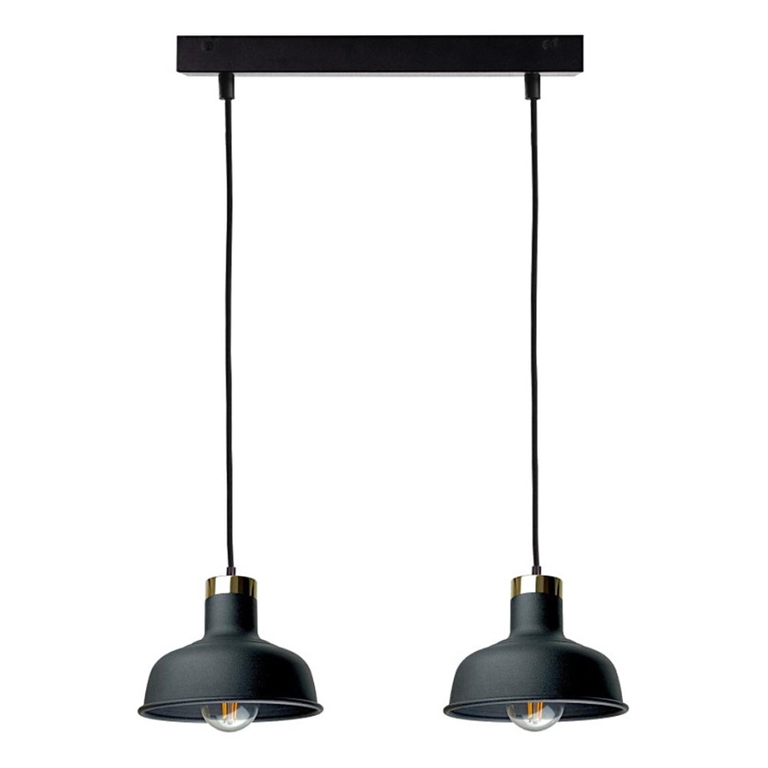 Lustra ar auklu HEBE 2xE27/60W/230V melna