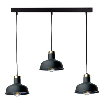 Lustra ar auklu HEBE 3xE27/60W/230V melna