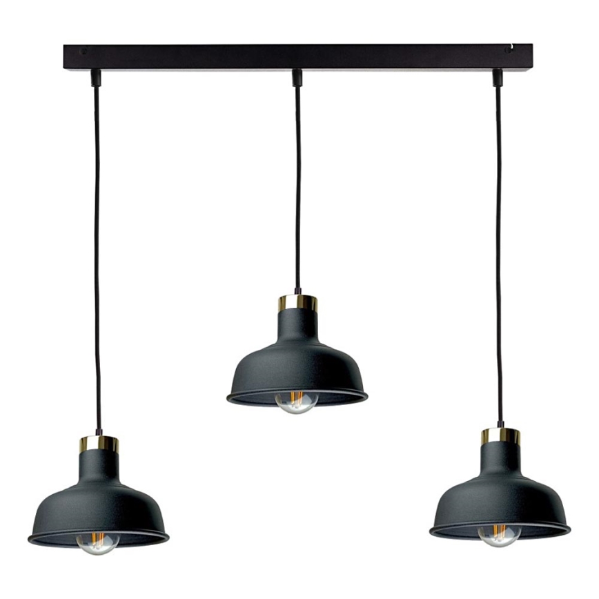 Lustra ar auklu HEBE 3xE27/60W/230V melna