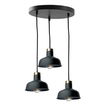 Lustra ar auklu HEBE 3xE27/60W/230V melna