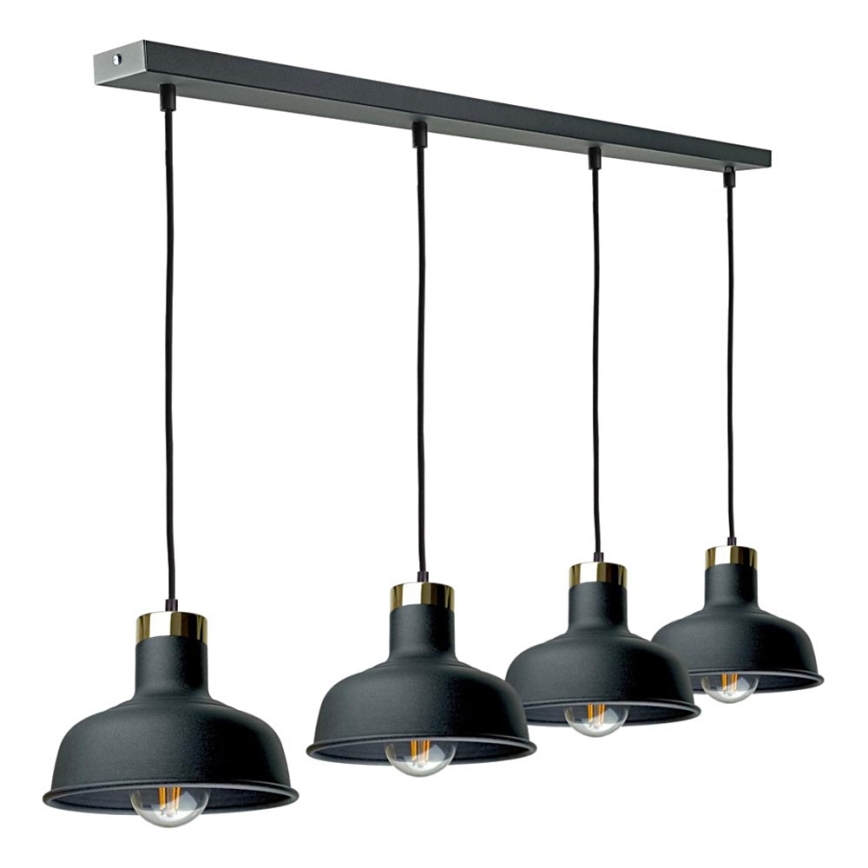Lustra ar auklu HEBE 4xE27/60W/230V melna