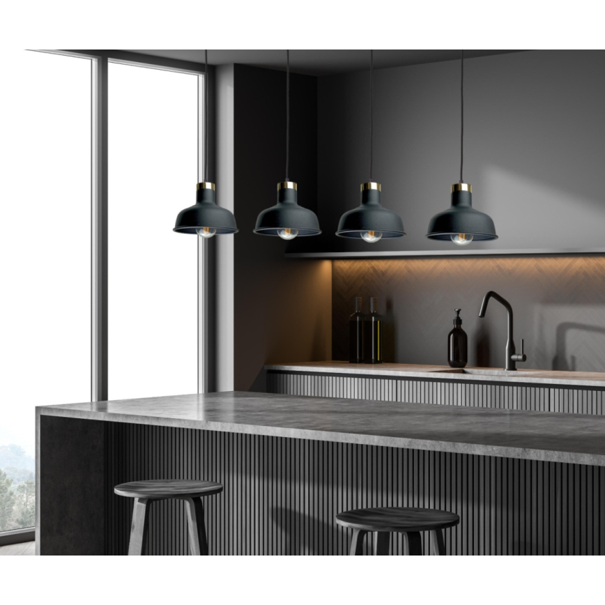 Lustra ar auklu HEBE 4xE27/60W/230V melna