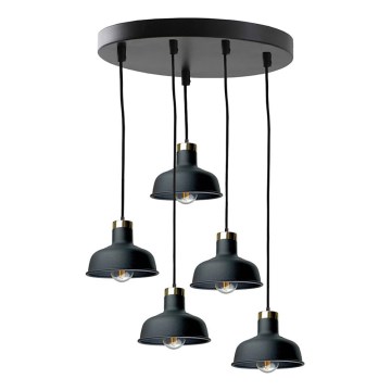 Lustra ar auklu HEBE 5xE27/60W/230V melna