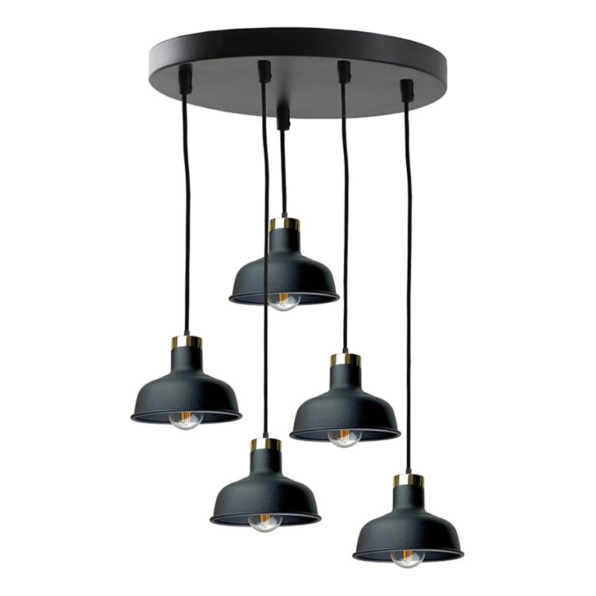 Lustra ar auklu HEBE 5xE27/60W/230V melna
