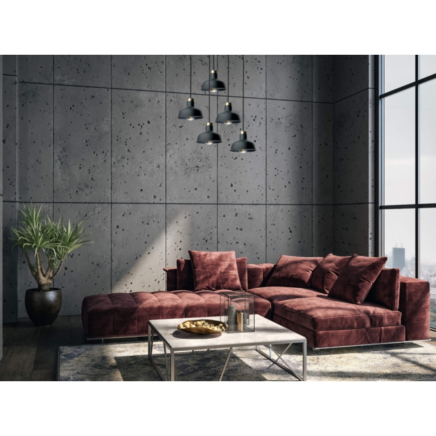 Lustra ar auklu HEBE 5xE27/60W/230V melna