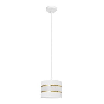 Lustra ar auklu HELEN 1xE27/15W/230V d. 20 cm balta/zeltaina