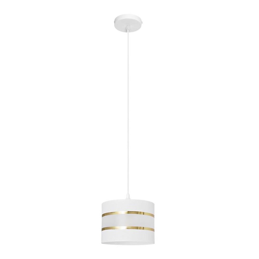 Lustra ar auklu HELEN 1xE27/15W/230V d. 20 cm balta/zeltaina