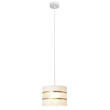 Lustra ar auklu HELEN 1xE27/15W/230V d. 20 cm balta/zeltaina