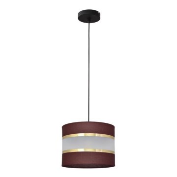 Lustra ar auklu HELEN 1xE27/15W/230V d. 20 cm brūna/melna/zeltaina