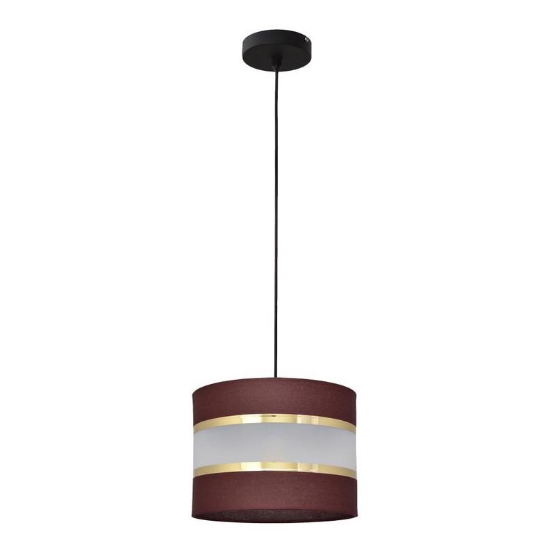 Lustra ar auklu HELEN 1xE27/15W/230V d. 20 cm brūna/melna/zeltaina
