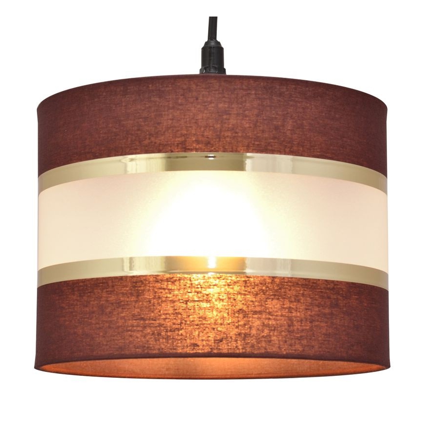 Lustra ar auklu HELEN 1xE27/15W/230V d. 20 cm brūna/melna/zeltaina