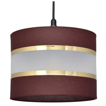 Lustra ar auklu HELEN 1xE27/15W/230V d. 20 cm brūna/melna/zeltaina