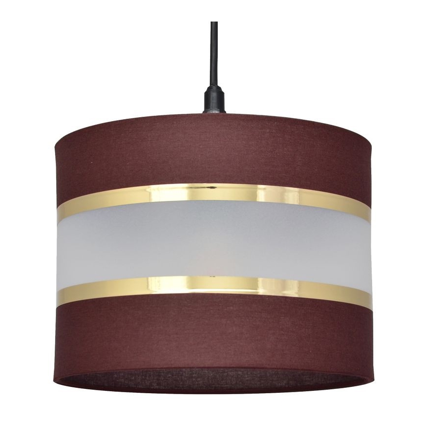 Lustra ar auklu HELEN 1xE27/15W/230V d. 20 cm brūna/melna/zeltaina