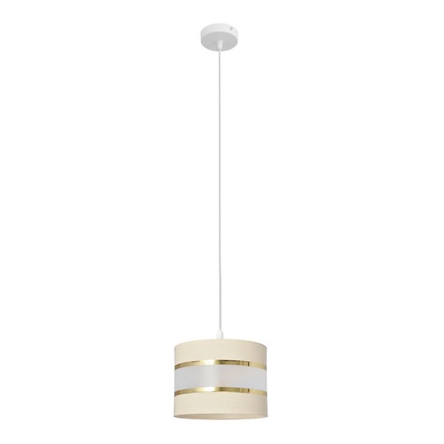 Lustra ar auklu HELEN 1xE27/15W/230V d. 20 cm krēmkrāsas/zeltaina