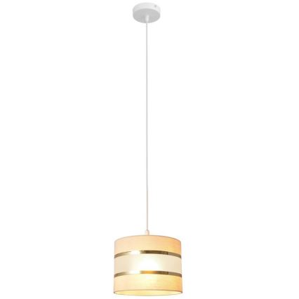Lustra ar auklu HELEN 1xE27/15W/230V d. 20 cm krēmkrāsas/zeltaina