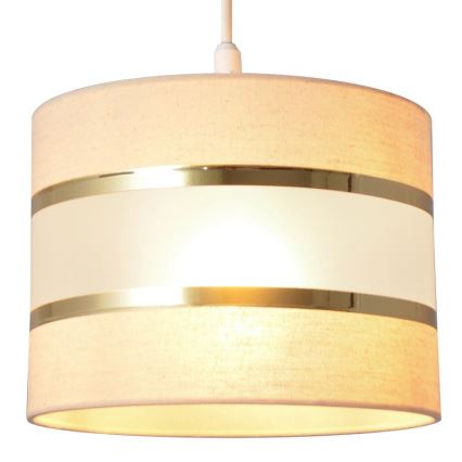 Lustra ar auklu HELEN 1xE27/15W/230V d. 20 cm krēmkrāsas/zeltaina