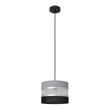 Lustra ar auklu HELEN 1xE27/15W/230V d. 20 cm melna/pelēka/sudraba