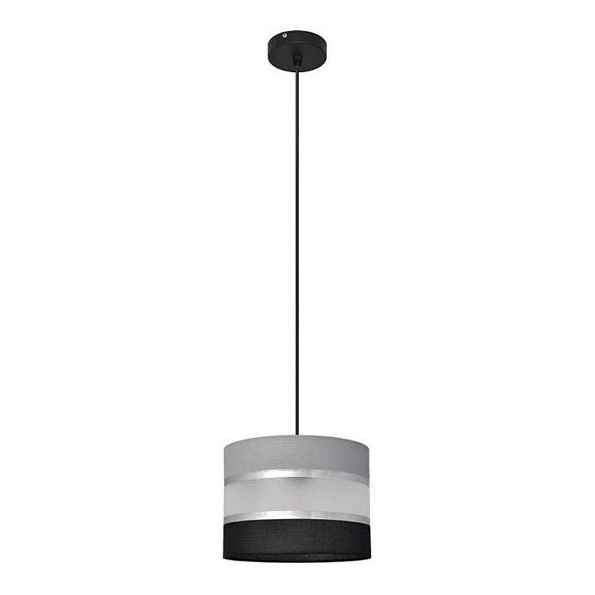 Lustra ar auklu HELEN 1xE27/15W/230V d. 20 cm melna/pelēka/sudraba