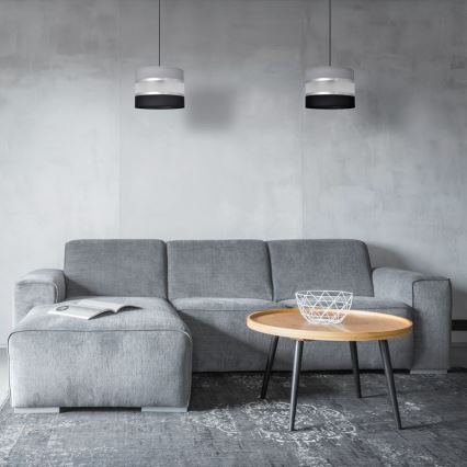 Lustra ar auklu HELEN 1xE27/15W/230V d. 20 cm melna/pelēka/sudraba
