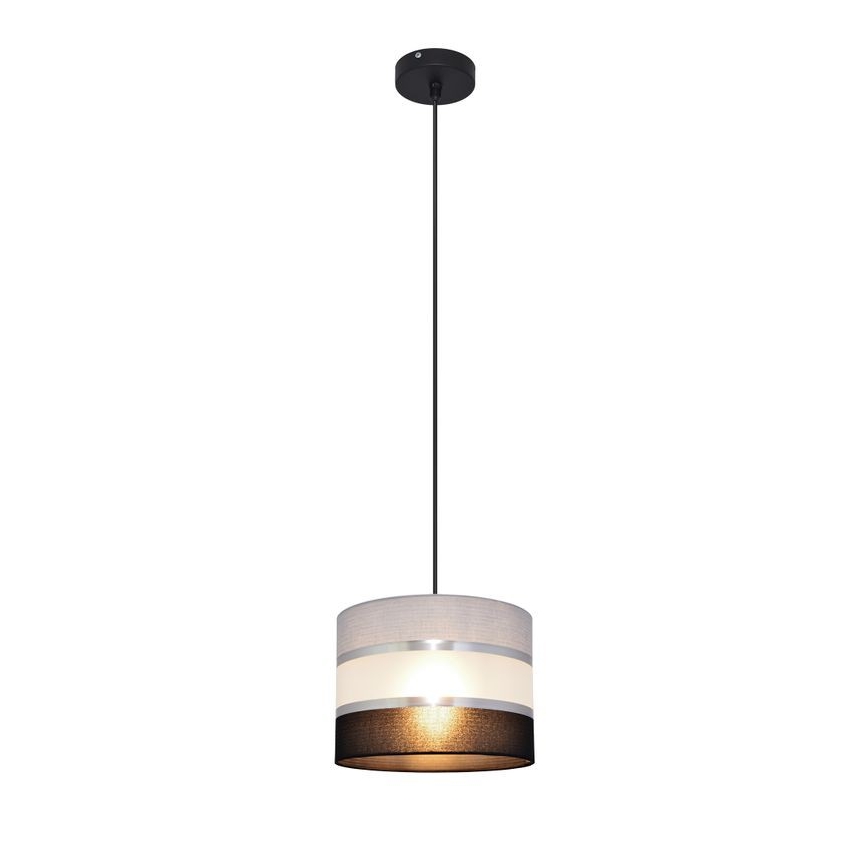 Lustra ar auklu HELEN 1xE27/15W/230V d. 20 cm melna/pelēka/sudraba