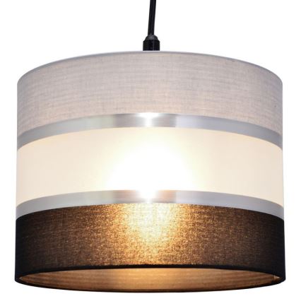 Lustra ar auklu HELEN 1xE27/15W/230V d. 20 cm melna/pelēka/sudraba