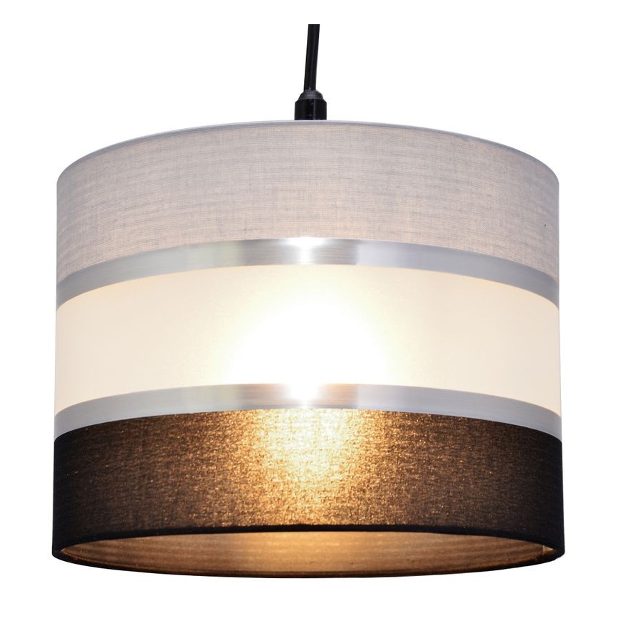 Lustra ar auklu HELEN 1xE27/15W/230V d. 20 cm melna/pelēka/sudraba
